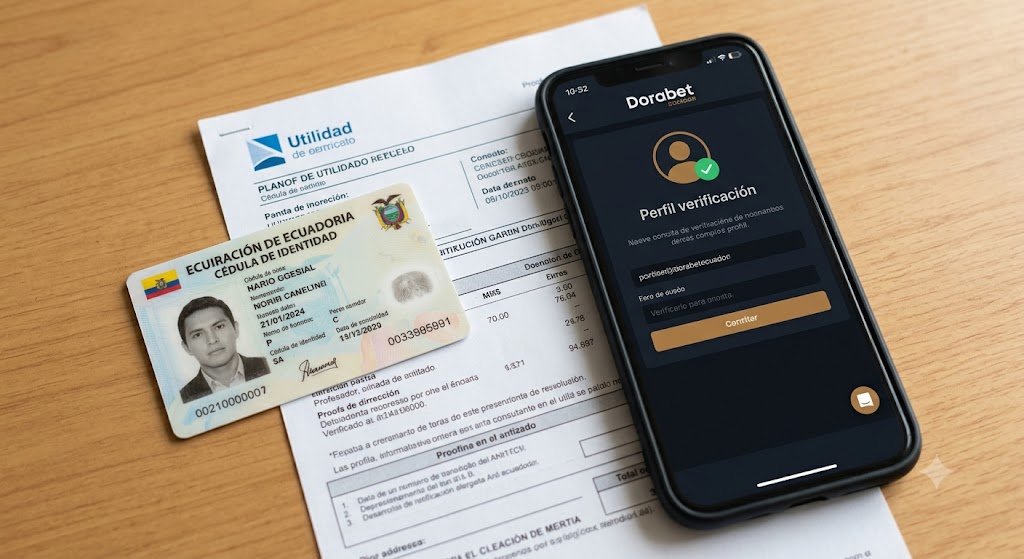 Documentos de cédula y domicilio listos para la verificación KYC en Dorabet Ecuador